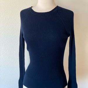 Banana Republic Navy Ribbed Crew Neck Sweater | Size M